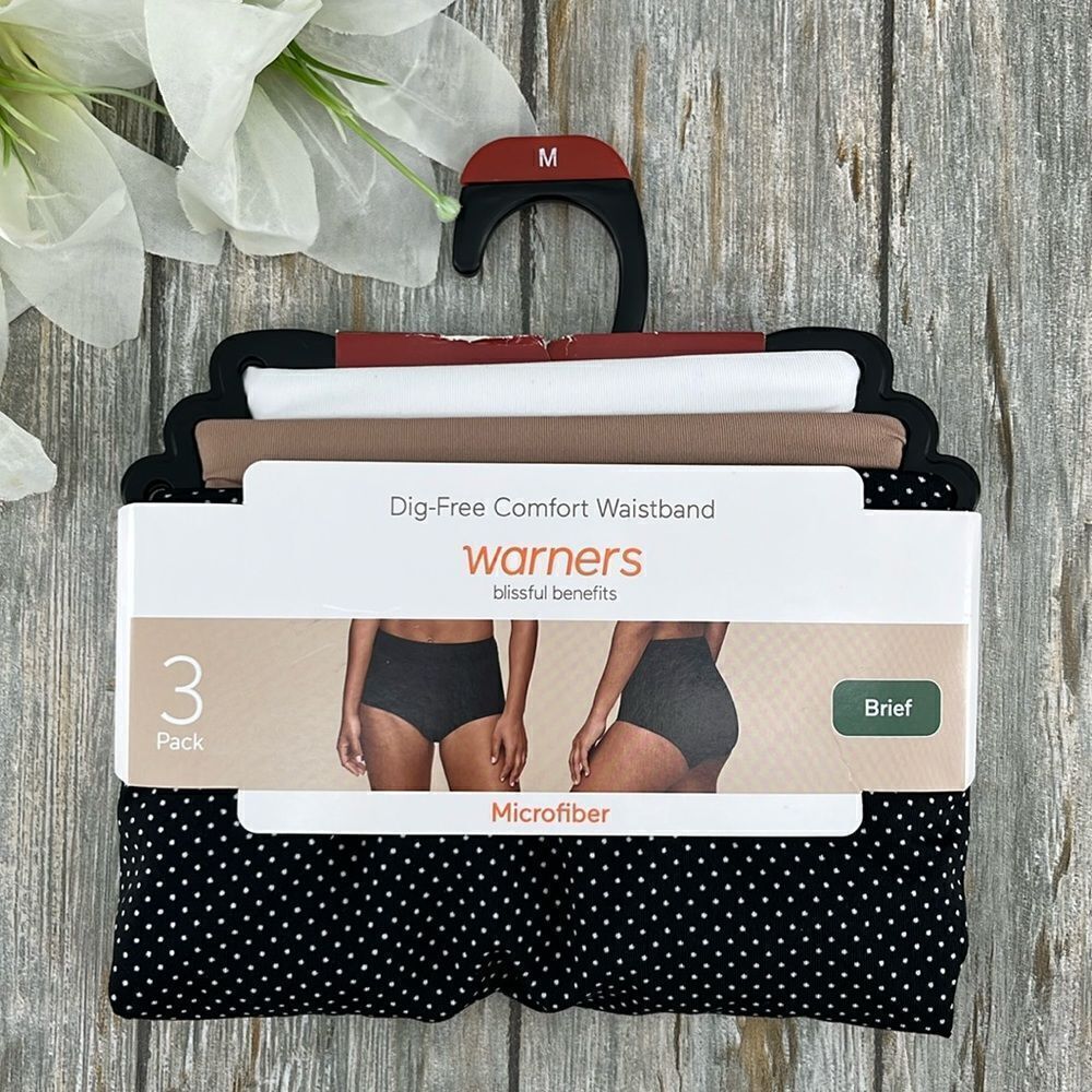 Dig-Free Microfiber Brief Underwear Panties 3-Pack Size M